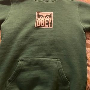 Obey Stack Dark Green Hoodie